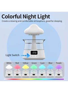 Fearlex Rain Cloud Humidifier and Diffuser | 5 in 1 Multi-Functional Mushroom Rain Humidifier with Alarm Clock, 7 Colors Cloud RGB Night Light, Relaxing Rain Water Drop Sound Humidifier for Home Decor  - Image 5