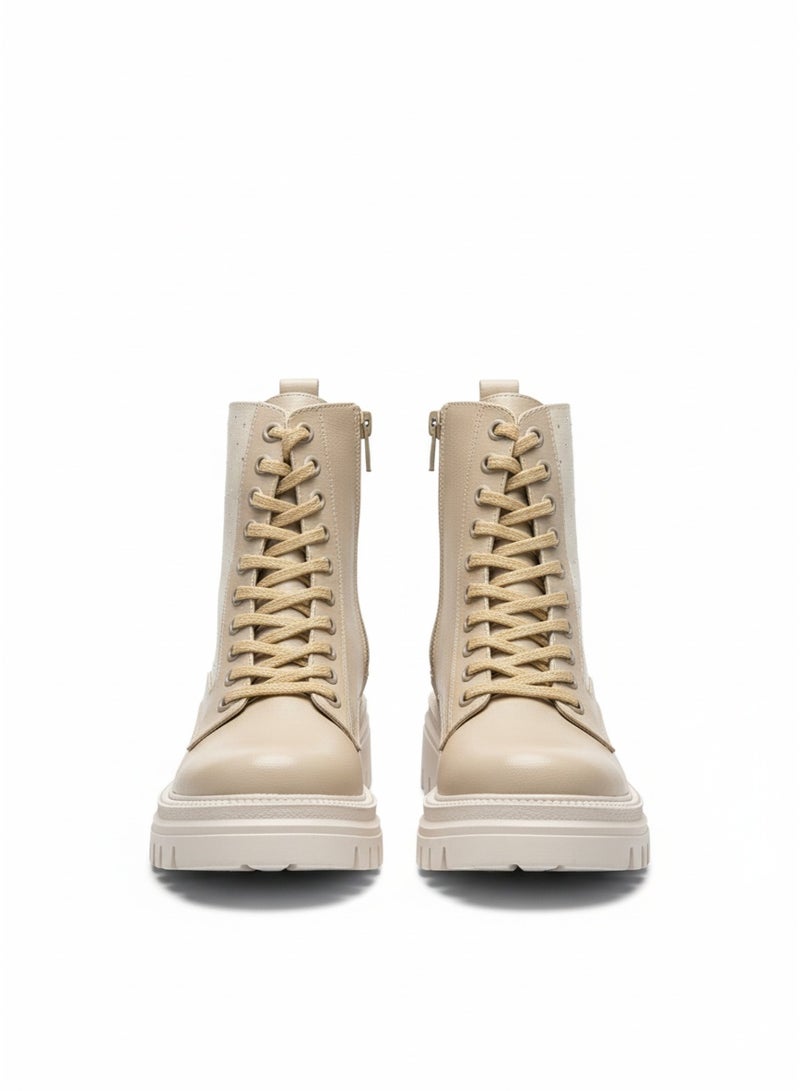 فيبراندا بوت أنيق بتصميم عصري مرصع بنقاط لامعة B-50-بيج - Image 4