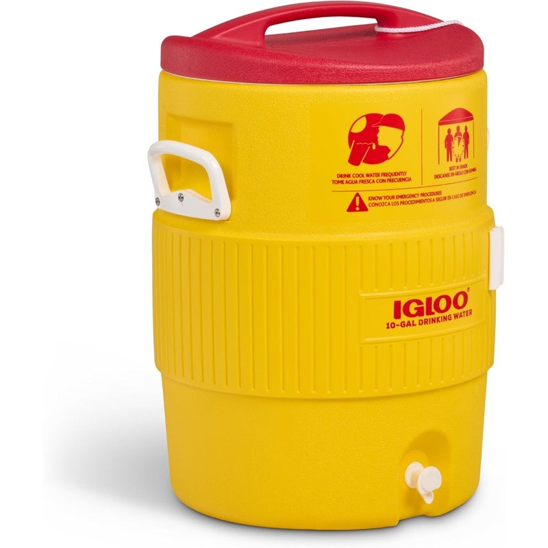 10 Gallon 400 Series Water Jug 37.9 Liter Yellow Home Office Gym Use BPA-Free Plastic Heavy-Duty Handle - Image 1
