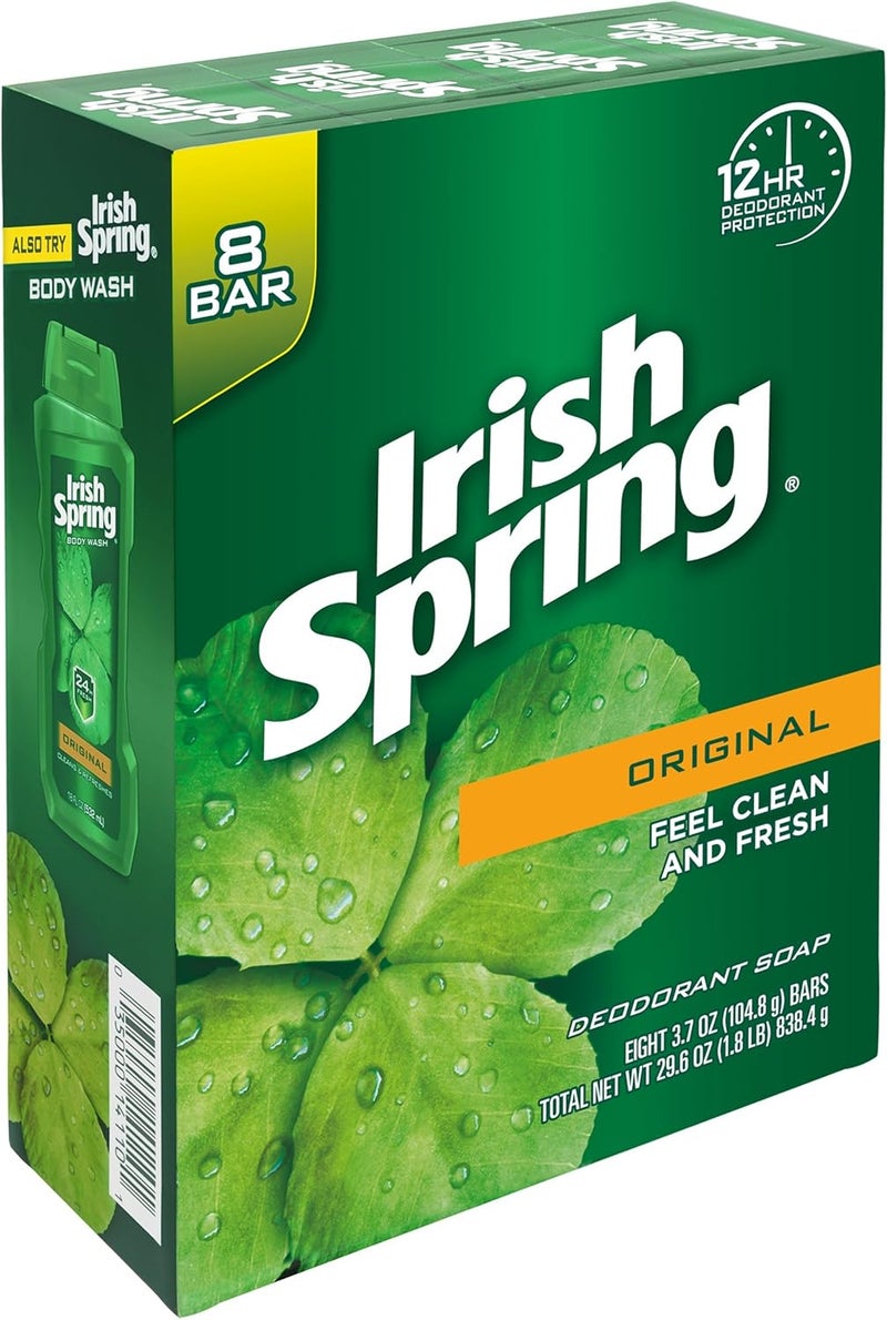Irish Spring Original Deodorant Soap Bars - 8 Count (3.7 oz each) - Image 2