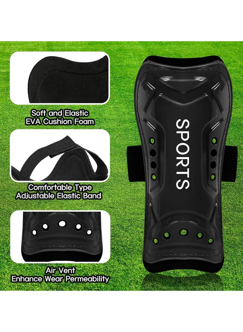Goolsky 1 Pair of Youth Soccer Shin Guards - Lightweight & Breathable Calf Protective Gear in White, Blue, Black with Adjustable Straps for Football Games, Soccer Gear - Image 5