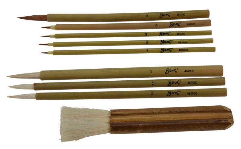 School Specialty Oriental Decorative Brush Set, Assorted Sizes, Set of 9 - 461000 - Image 1