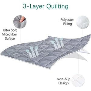 Biloban Sheet for Regalo My Cot Portable Toddler Bed Joovy Travel Cot Sheet Only Bed not Included Soft Padded Cover Grey 54x28 - Image 3