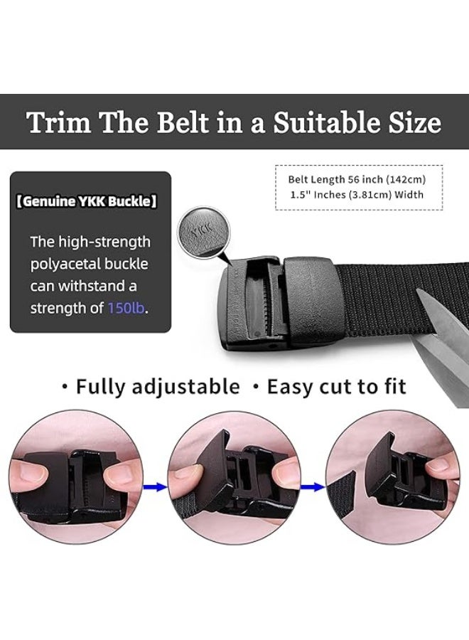 Heavy Duty Nylon Waist Belt Metal-free Belt Military Combat Training Waistband,Black - Image 4