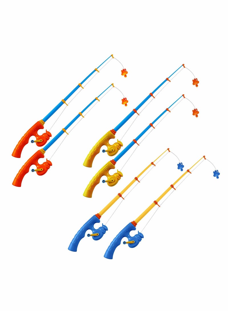 واي آند دي 6 Pcs Fishing Rod Toy Magnetic Game Educational Learning Toys Plastic Floating Fish Toddler Color Ocean Sea Animals for Children and Adult - 3 Colors - Image 1