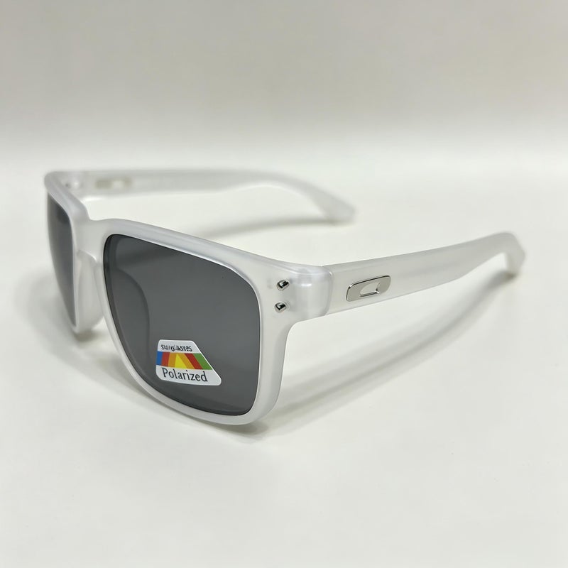 Oakley Classic Men's Sport Polarized Sunglasses White Frame with Grey Lenses, UV400 Protection, Driving Cycling Shades - Image 3