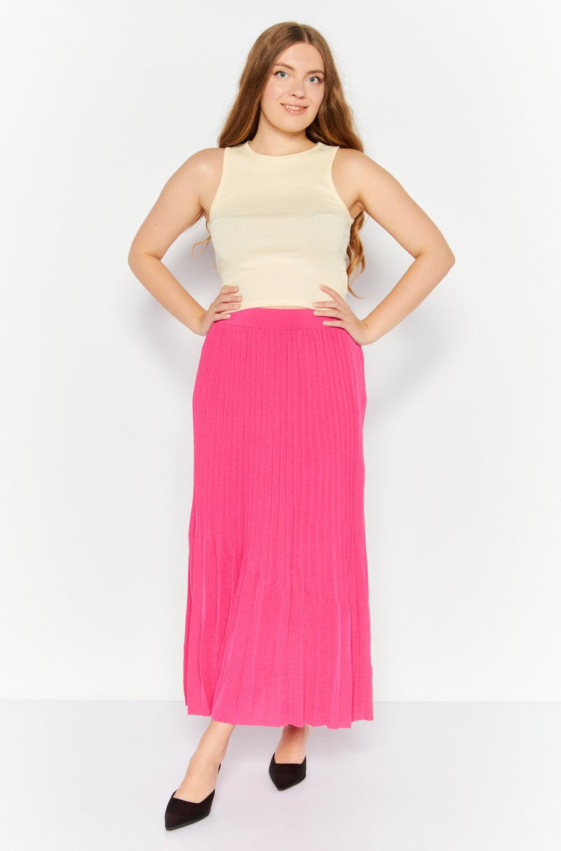 ESPRIT Women Pleated Midi Skirts, Pink - Image 2