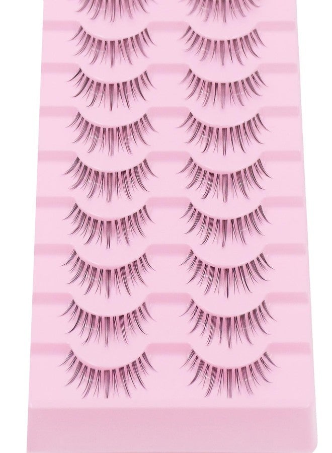 AUGENLI 10 Pairs Manga Lashes Natural Look Wispy Clusters 16mm Spiky Style Japanese Anime Cosplay Cat Eye Lashes Extension Makeup Faux Mink False Eyelashes (LK01) - Image 5