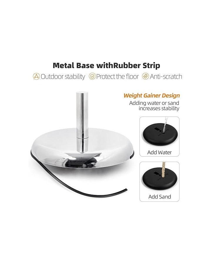 حامل لافتات A4 قابل للتعديل حامل ملصقات إطار ألومنيوم قابل للتغيير حامل إعلانات رف عرض أرضي مع زوايا أمان وقاعدة دائرية مستقرة (فضي، A4) - Image 3