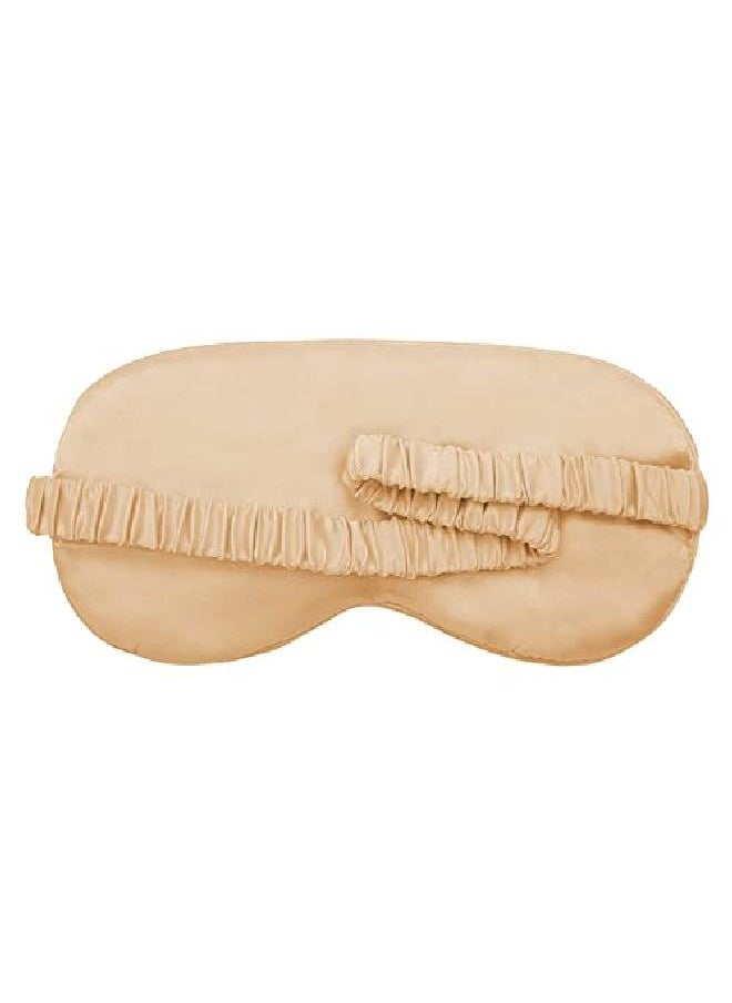 ™ Cute Sleeping Eye Shade Mask Cover for Insomnia Meditation Puffy Eyes and Dark Circles Silk Plain Apricot