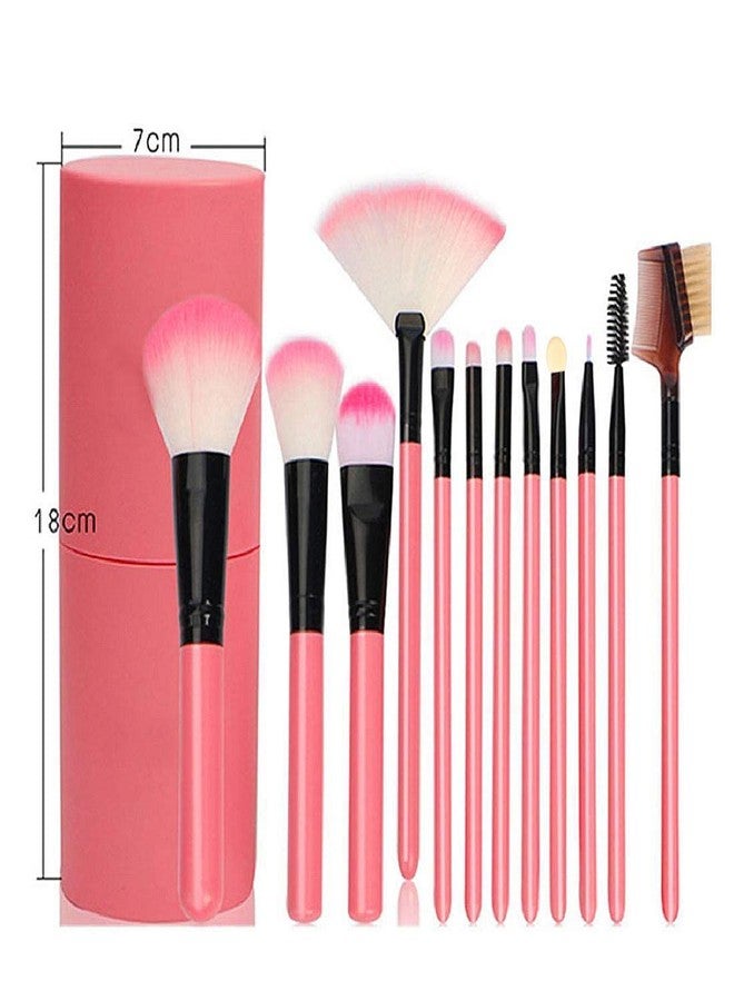 GBEX 12 Pcs Bottle Makeup Brush Sets for Foundation,Eye shadow, Eyebrow, Concealer Contour Cosmetic Beauty Saloon Brushes Kit Makeup Tools with Case (Pink Color) (Pack of 1) - Image 2