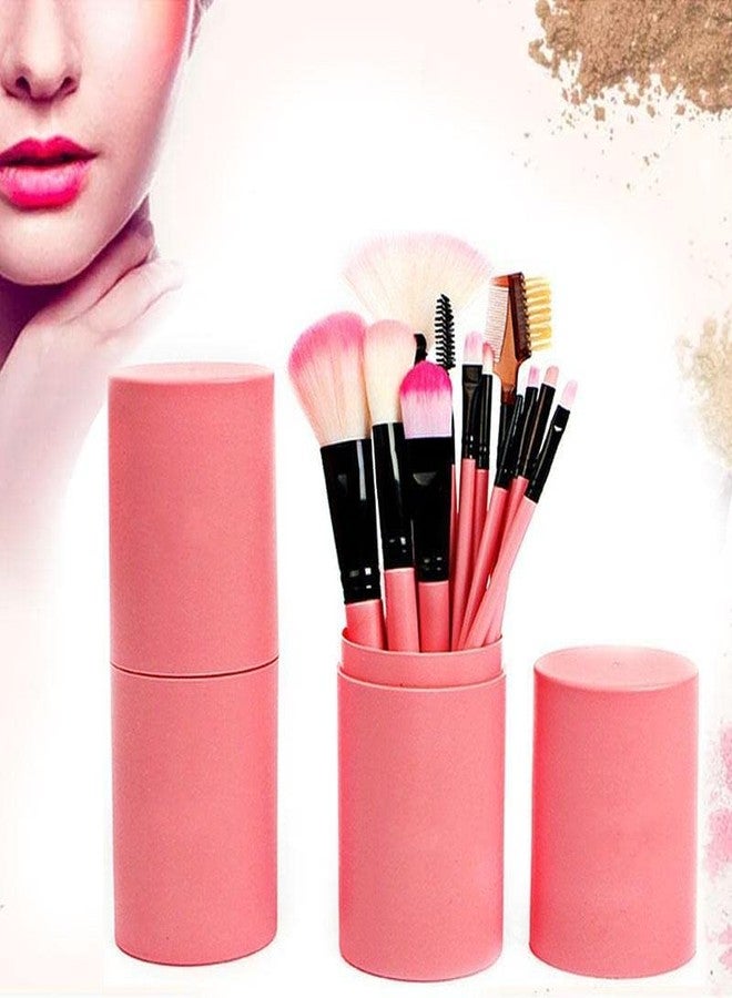 GBEX 12 Pcs Bottle Makeup Brush Sets for Foundation,Eye shadow, Eyebrow, Concealer Contour Cosmetic Beauty Saloon Brushes Kit Makeup Tools with Case (Pink Color) (Pack of 1) - Image 1