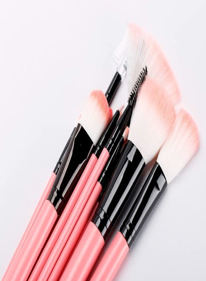 GBEX 12 Pcs Bottle Makeup Brush Sets for Foundation,Eye shadow, Eyebrow, Concealer Contour Cosmetic Beauty Saloon Brushes Kit Makeup Tools with Case (Pink Color) (Pack of 1) - Image 3