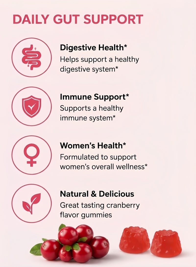 Day Wins Women’s Probiotic Gummies – Cranberry + Vitamin C – Feminine Health & pH Balance Support – Digestive & Immune Support – 60 Count - Image 2