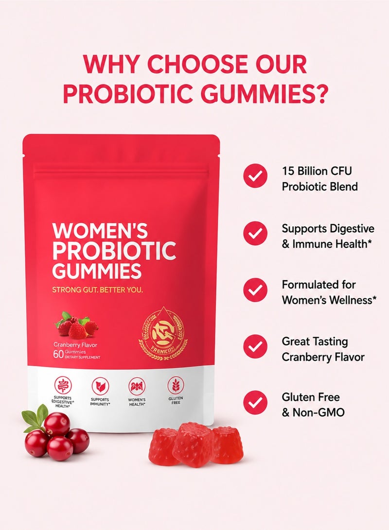 Day Wins Women’s Probiotic Gummies – Cranberry + Vitamin C – Feminine Health & pH Balance Support – Digestive & Immune Support – 60 Count - Image 4