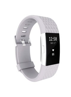 For Fitbit Charger 2 Bracelet Watch Diamond Texture TPU Watch Band, Full Length: 23cm(Grey)