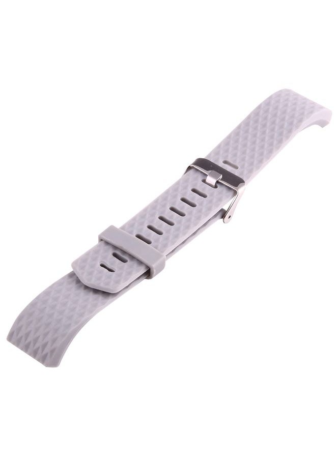 HuHa - For Fitbit Charger 2 Bracelet Watch Diamond Texture TPU Watch Band, Full Length: 23cm(Grey) - Image 1