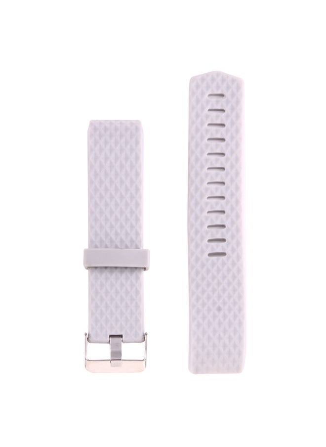 HuHa - For Fitbit Charger 2 Bracelet Watch Diamond Texture TPU Watch Band, Full Length: 23cm(Grey) - Image 1