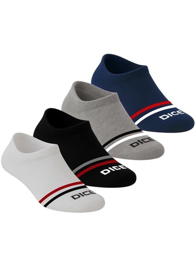 DICE Pack of 4 Half Towel Padded Cotton Socket Socks - Image 1