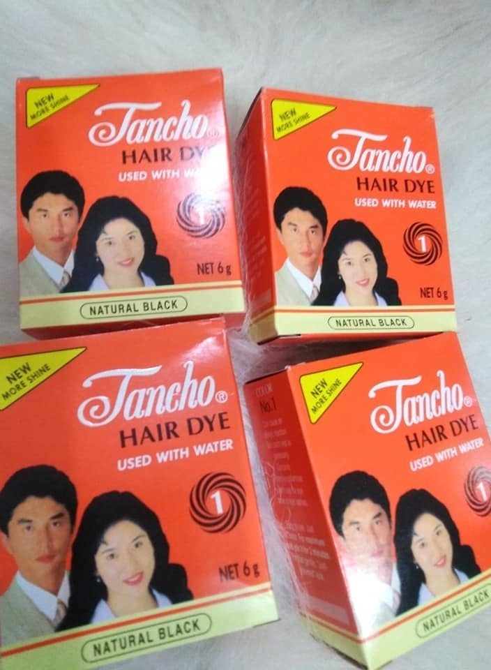Tancho 4 pieces of natural black hair dye 6g
