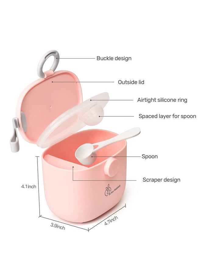 R for Rabbit Silicone First Feed Box For Baby, Kids Milk Powder Box Multi-Functional Meal Box 210G Pink  - Image 4