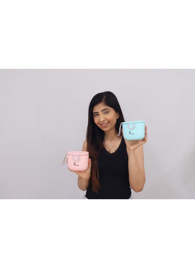 R for Rabbit Silicone First Feed Box For Baby, Kids Milk Powder Box Multi-Functional Meal Box 210G Pink  - Image 2