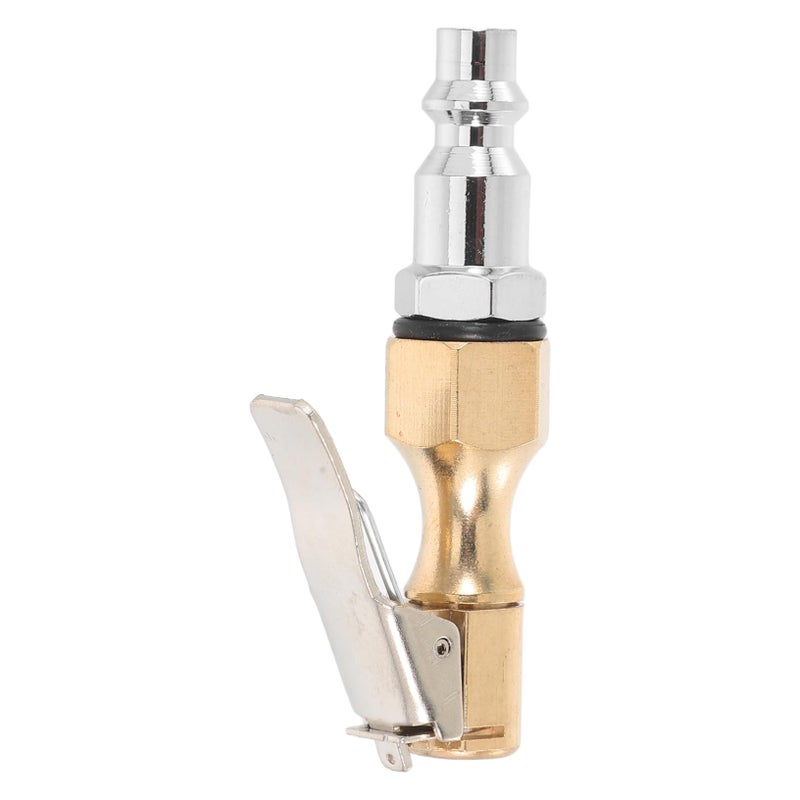 Heavy Duty Self Locking Brass Air Chuck with Clip for Car Tire Inflation Adapters - Image 2