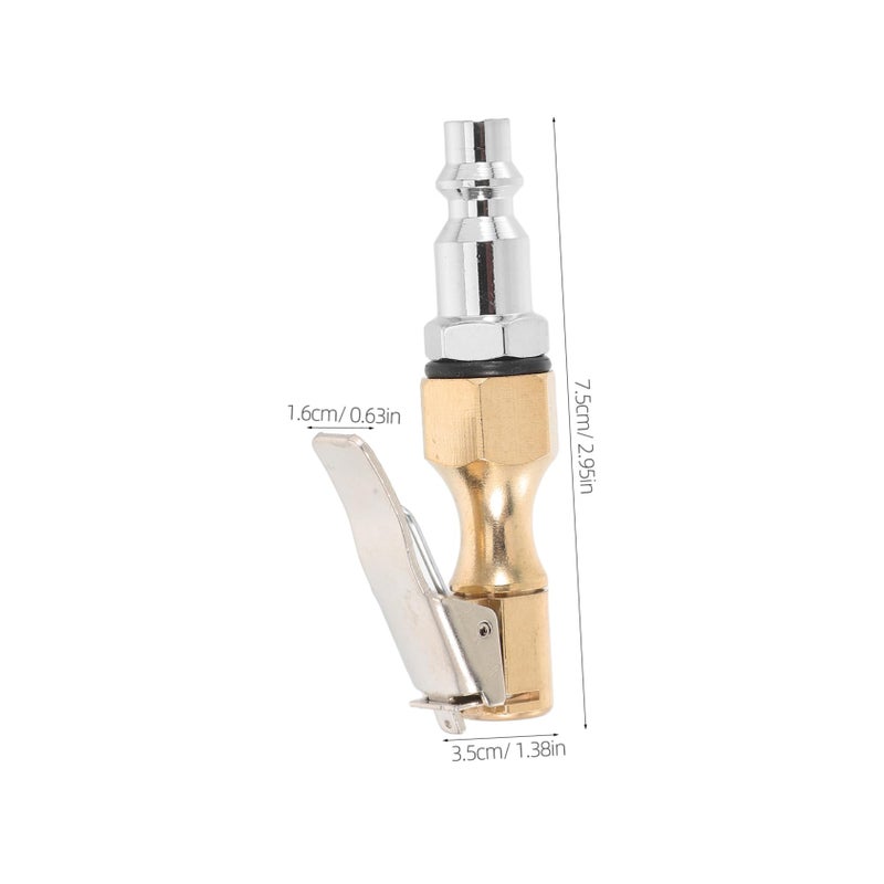Heavy Duty Self Locking Brass Air Chuck with Clip for Car Tire Inflation Adapters - Image 3