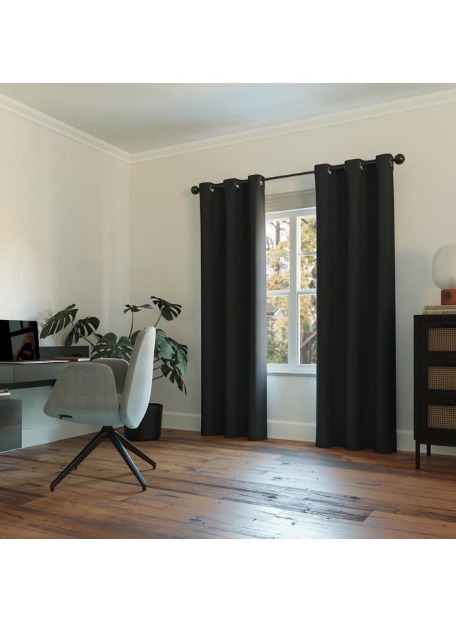 Sun Zero Easton Energy Saving Blackout Grommet Curtain Panel, 40" x 54", Black - Image 4