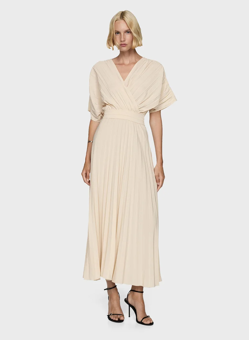مانجو Pleated A-Line Dress