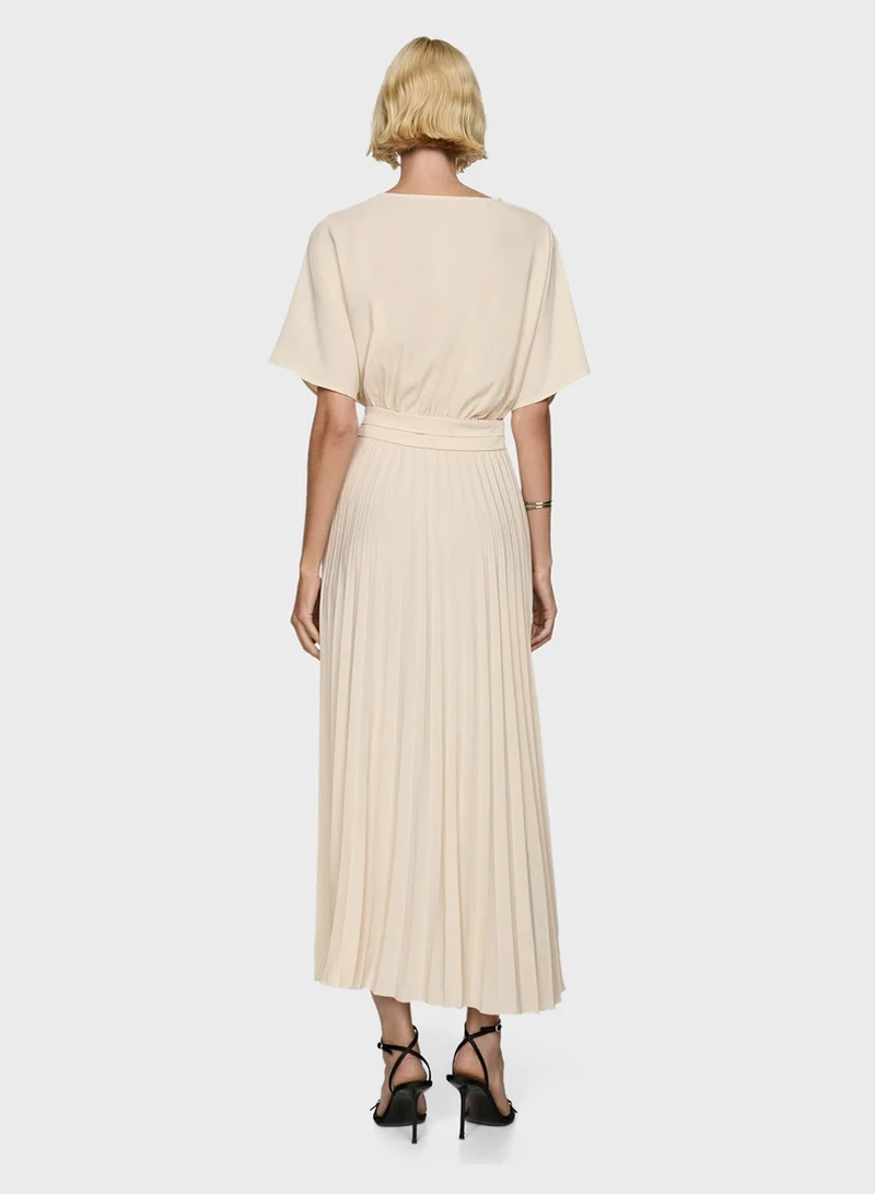 مانجو Pleated A-Line Dress