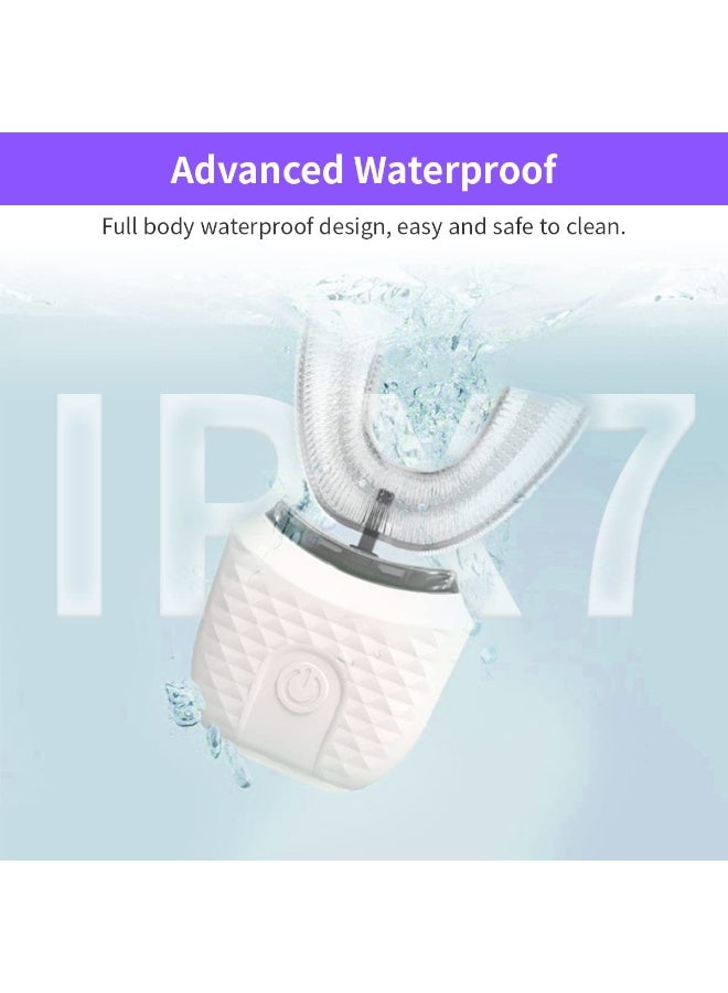 Houmt U-Shaped Ultrasonic Electric Toothbrush for Adults – 360° Automatic Mouth Cleaning, Teeth Whitening, Hands-Free Design, Silicone Brush Head, Rechargeable & IPX7 Waterproof - Image 2