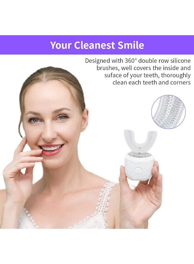 Houmt U-Shaped Ultrasonic Electric Toothbrush for Adults – 360° Automatic Mouth Cleaning, Teeth Whitening, Hands-Free Design, Silicone Brush Head, Rechargeable & IPX7 Waterproof - Image 4