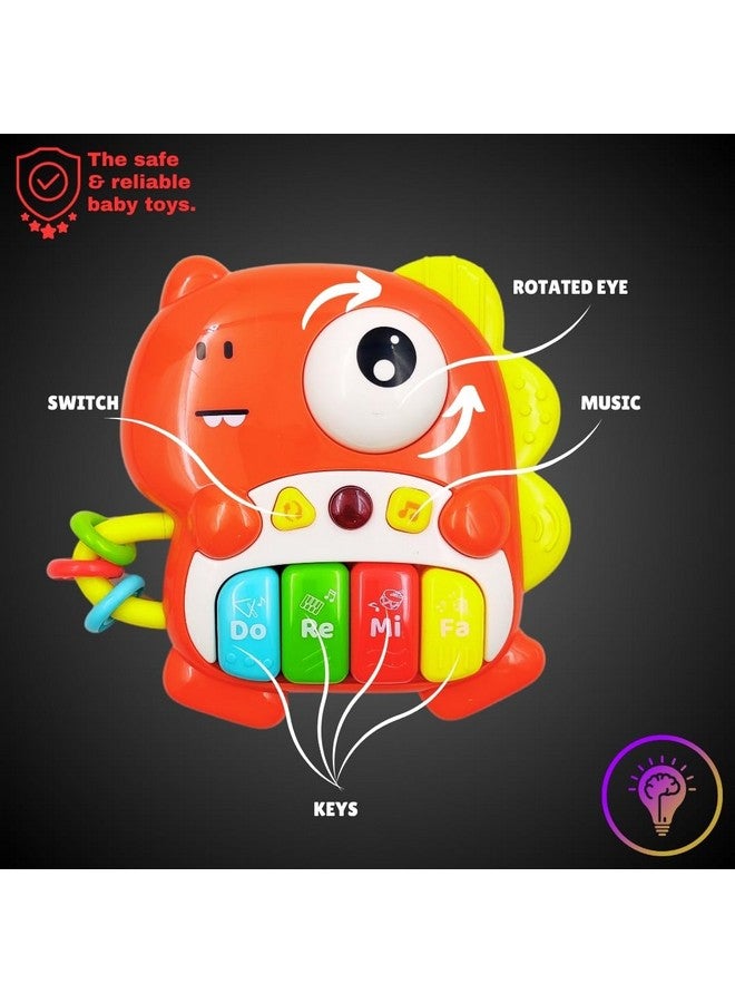 PLUSPOINT Baby Piano Toy, Dinosaur Piano Keyboard Light Up Sound Musical Toy, Learning Educational Interactive Infant Toddler Kids Toys Gift for Baby Girl Boy Baby Toys 6-12 Months Keyboard Toys 1st Birthday Gifts - Image 3