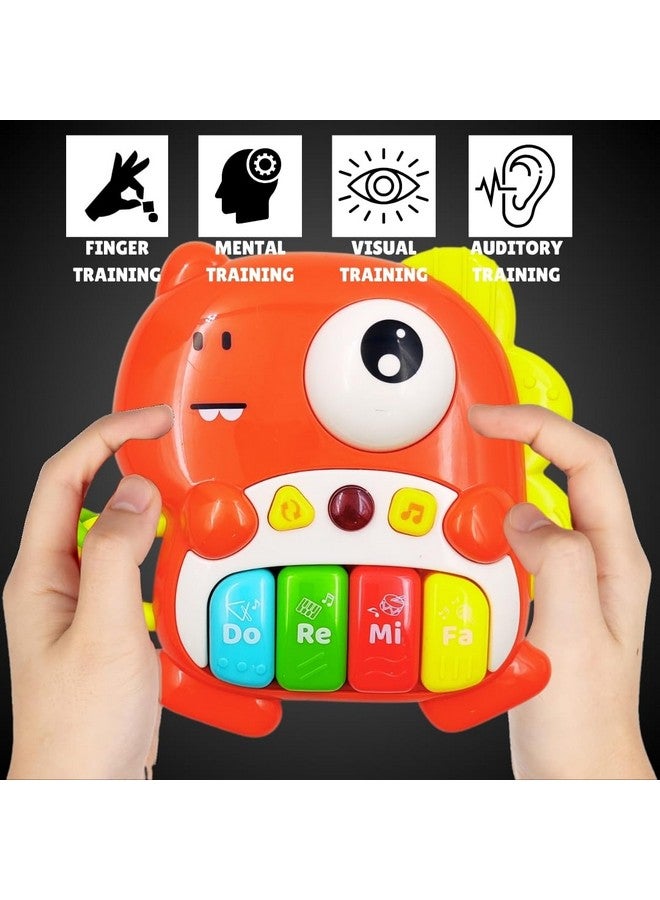 PLUSPOINT Baby Piano Toy, Dinosaur Piano Keyboard Light Up Sound Musical Toy, Learning Educational Interactive Infant Toddler Kids Toys Gift for Baby Girl Boy Baby Toys 6-12 Months Keyboard Toys 1st Birthday Gifts - Image 2