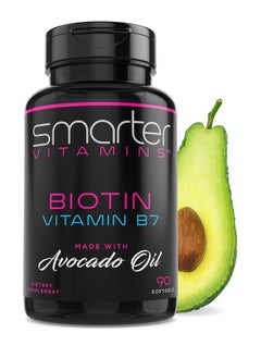 SmarterVitamins Biotin Vitamin B7 Made with Avocado Oil 90 Softgels  - Image 1