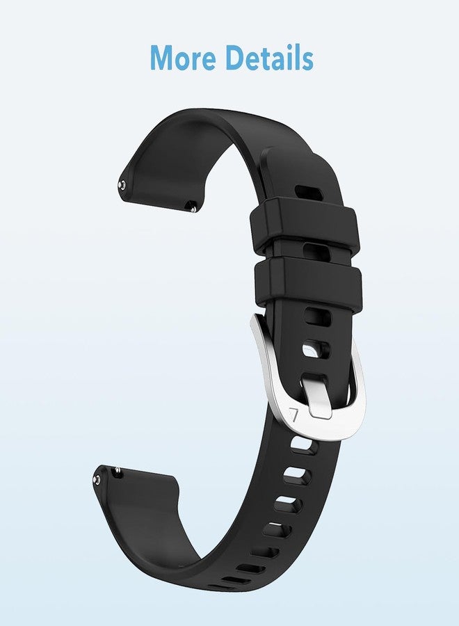 عبوتان من الأساور المقاومة للماء متوافقة مع Garmin Venu 3 / Garmin Venu 2 / Vivoactive 4، أساور معصم رياضية بديلة ناعمة كلاسيكية مقاس 22 مم (أسود/أسود) - Image 3