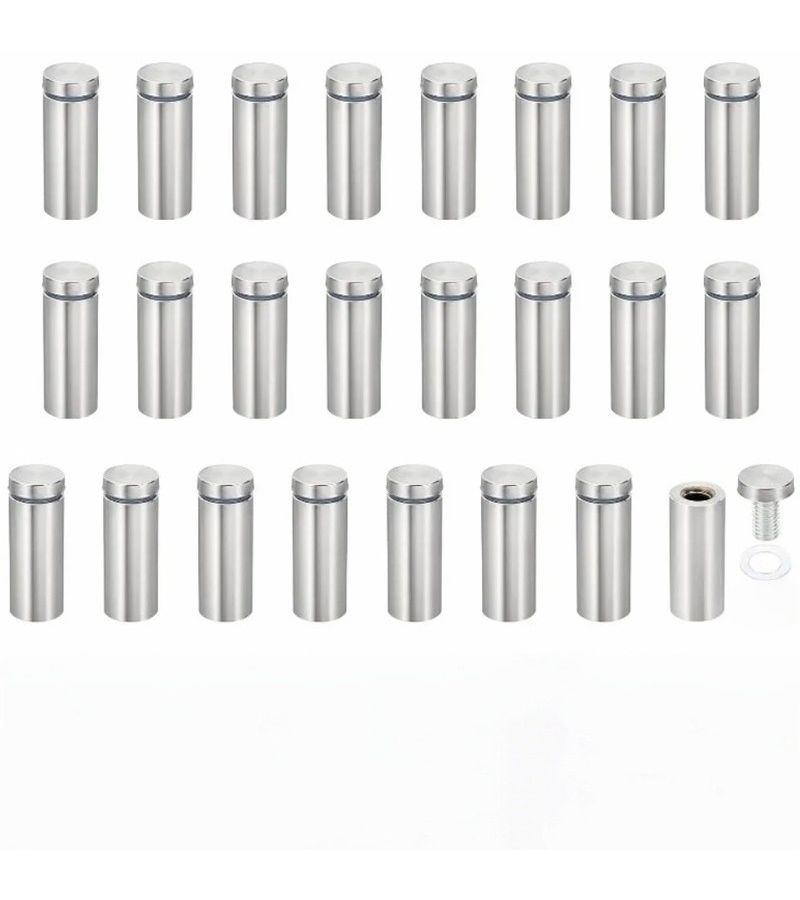 15 Pcs 12x25mm Silvery Stainless Steel Advertising Screws Wall Mounted Signage Fixing Nails For Glass Acrylic - Image 2