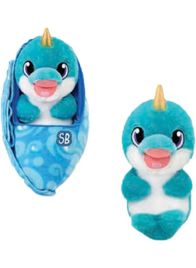 Narwhal Swaddle Babies - Stuffed Animal Keepsake and Baby Swaddle Carrier with Custom Name