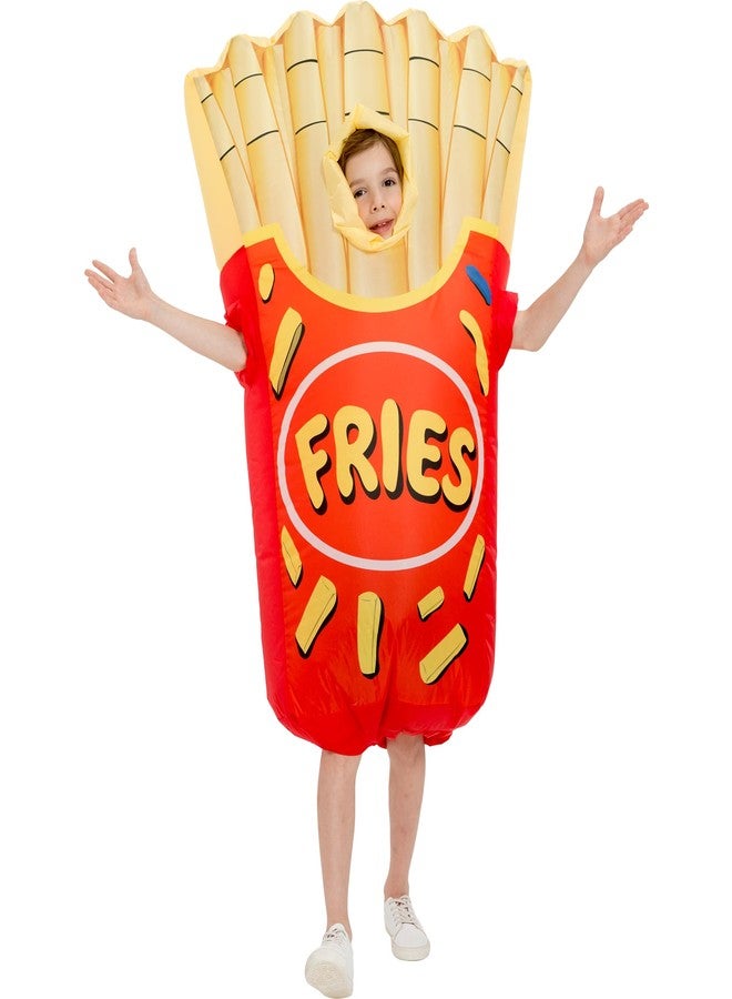 One Casa Inflatable Costumes for Kids,Blow Up French Fries Suit,Full Body Chips Halloween Costumes for Boys Girls (10-12YRS) - Image 1