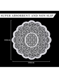 Kuber Industries Kuber Industries Round Table Cover | 40x40 Inch | Net Table Cloth for Round Tables | Tabletop Cover | Coffee Table Cover | Kitchen Tablecloth | Table Cover for Hall D?cor | Leaf Design | Grey  - Image 3