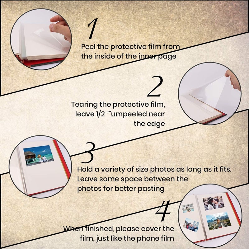 BBwill Photo Album Scrapbook, Our Adventure Book, DIY Handmade Album Scrapbook Movie Up Travel Scrapbook for Anniversary, Wedding, Travelling, Baby Shower, etc (Photo Album) - Image 4