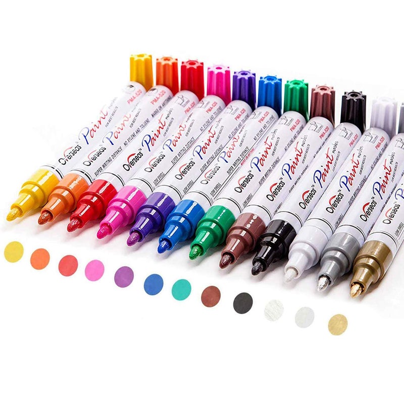 TFIVE Paint Pens Paint Markers on Almost Anything Never Fade Quick Dry and Permanent, Oil-Based Waterproof Paint Marker Pen Set for Rocks Painting, Wood, Fabric, Plastic, Canvas, Glass, Mugs, DIY Craft - Image 1