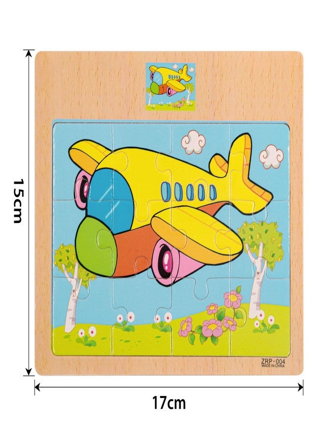 CCLIFE Wooden Jigsaw Puzzles Set for Kids 2-5 Years 12 Piece Colorful Wooden Educational Animal Puzzles (Colorless, 4PC Transport) - Image 5