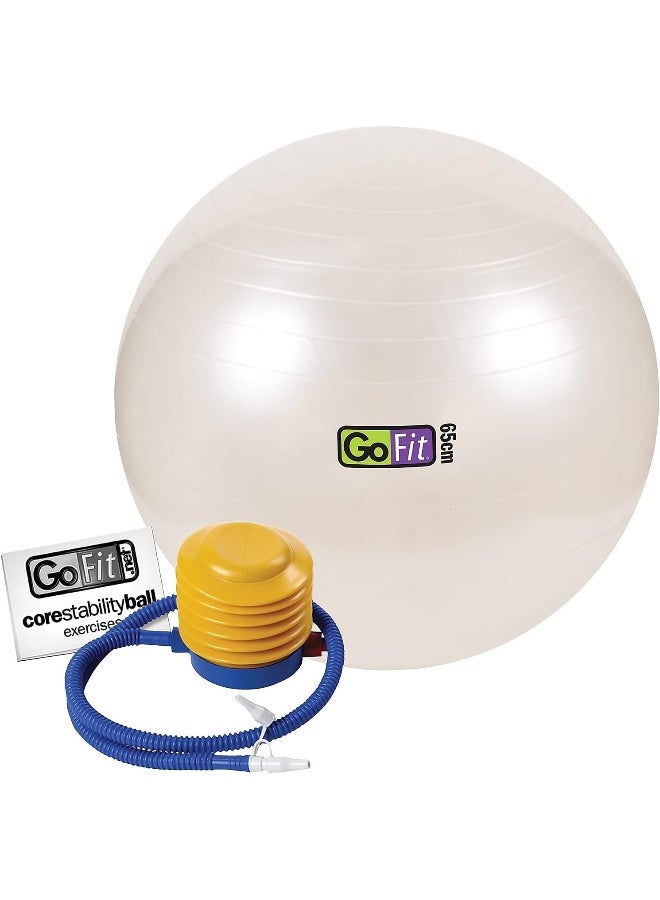 GoFit Stability Ball - White 65cm - Image 5