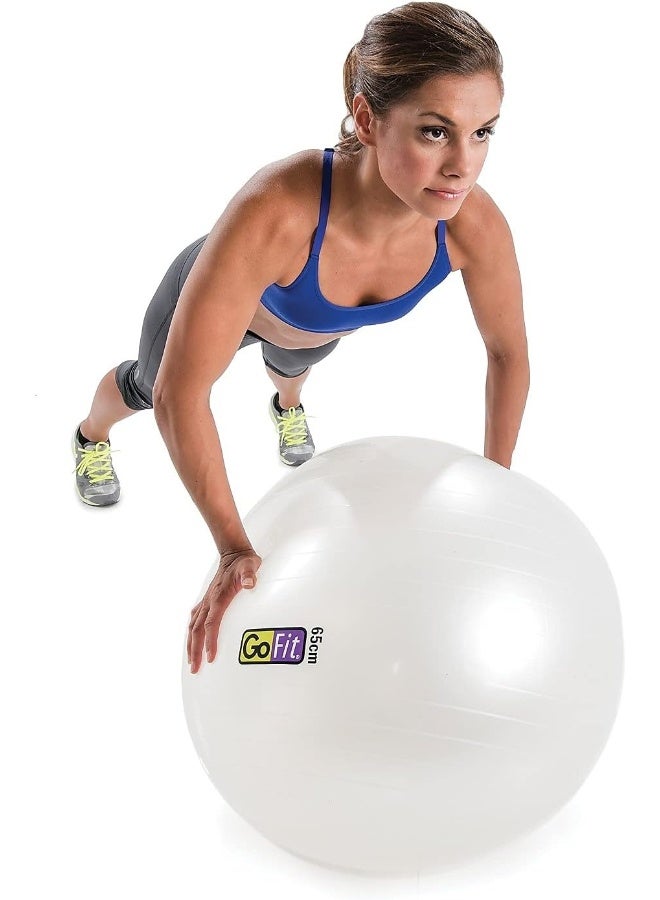 GoFit Stability Ball - White 65cm - Image 4