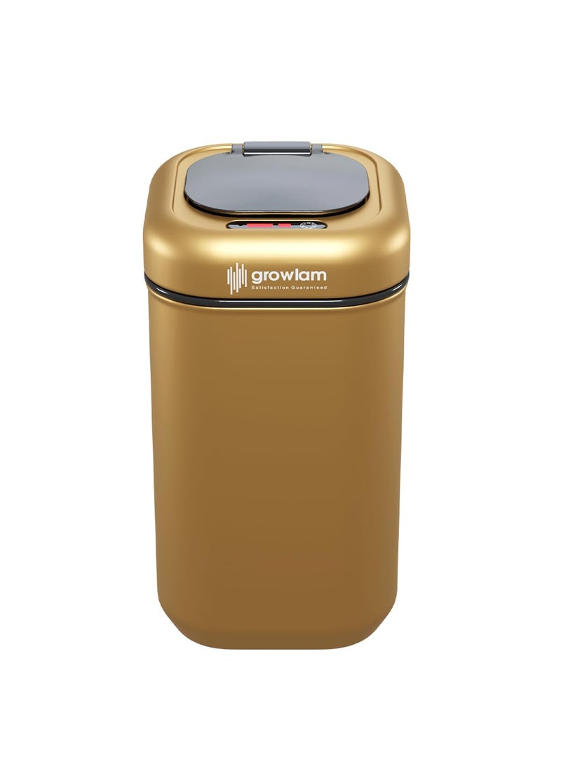GROWLAM GROWLAM Motion Sensor Waste BIN for Home Office Hotel Kitchen Bathroom Automatic Hygienic 9 Gold  - Image 1