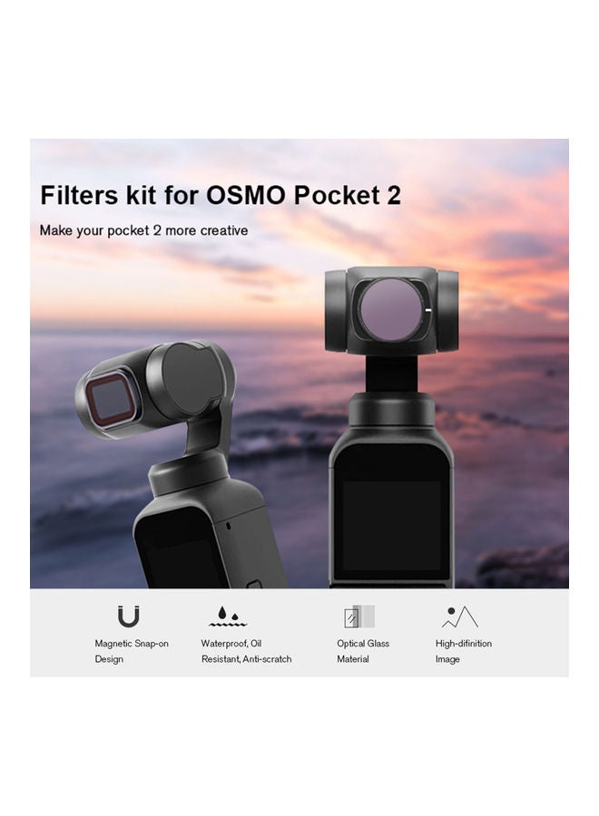 NIBEMINENT 4-Piece Magnetic Lens Filter Kit For DJI Pocket 2 6.8x2x6.8cm  - Image 4