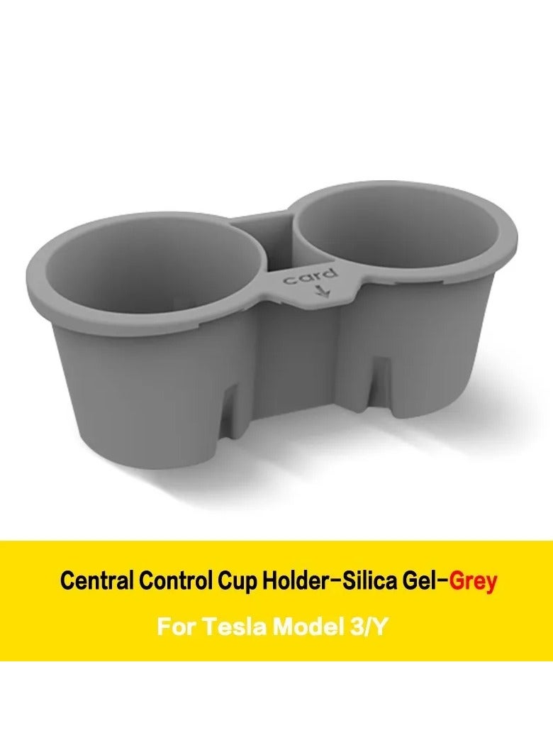 AROAQ Cup Holder for Tesla Model 3 2023 Interior Accessories Center Console Anti-Slip Silicone Phone Holder - Image 1
