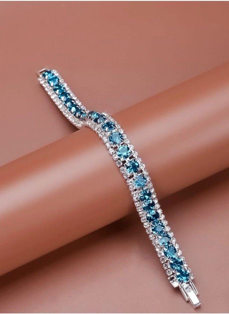 sixtyfour Fashion Blue Cubic Zircon Bracelet For Women  - Image 1
